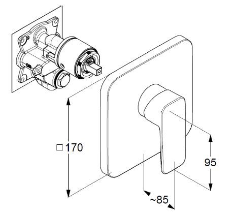 Kludi Pure&Style podtynkowa bateria prysznicowa chrom 406550575