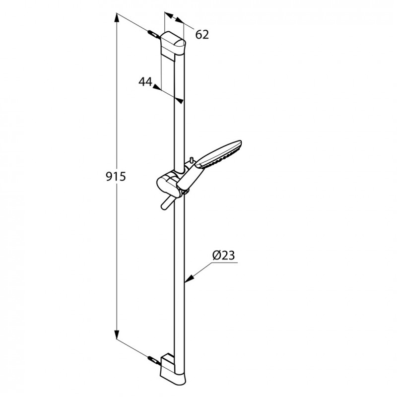 Kludi Freshline 1S zestaw prysznicowy drążek 90 cm słuchawka jednopozycyjna z wężem 160cm chrom 6784005-00