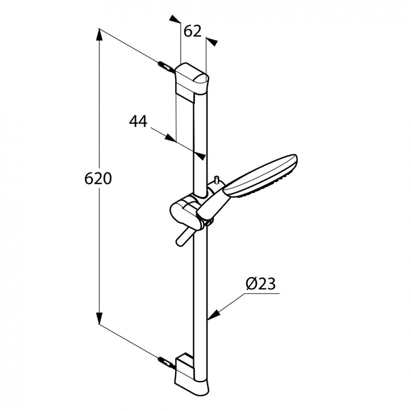 Kludi Freshline 3S zestaw prysznicowy drążek 60 cm słuchawka trzypozycyjna z wężem 160cm chrom 6793005-00