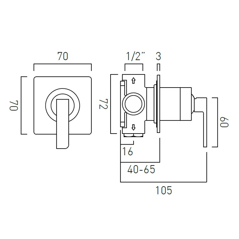 Vado Omika bateria prysznicowa podtynkowa chrom OMI-145A-C/P