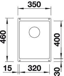 Blanco Subline 320-U Silgranit PuraDur II zlewozmywak granitowy z korkiem InFino komora podwieszana antracyt 523406