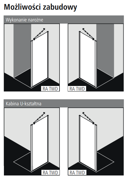 Kermi Raya ścianka boczna 120 cm srebrny przeźroczyste KermiClean RATWD12020VPK