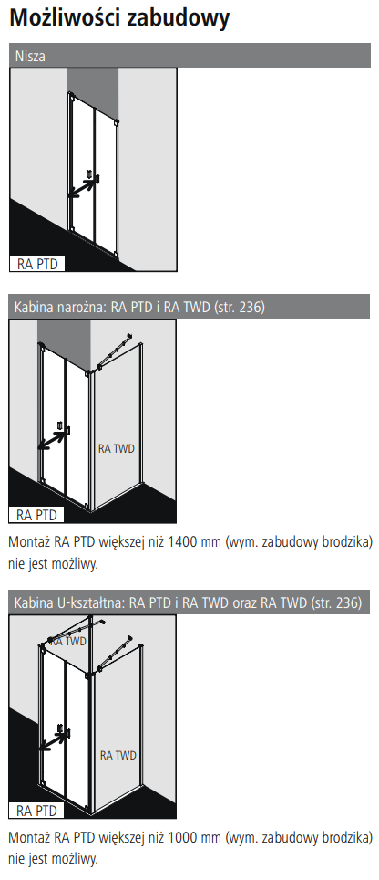 Kermi Raya drzwi wahadłowe 2-skrzydłowe 90 cm srebrny przeźroczyste KermiClean RAPTD09020VPK