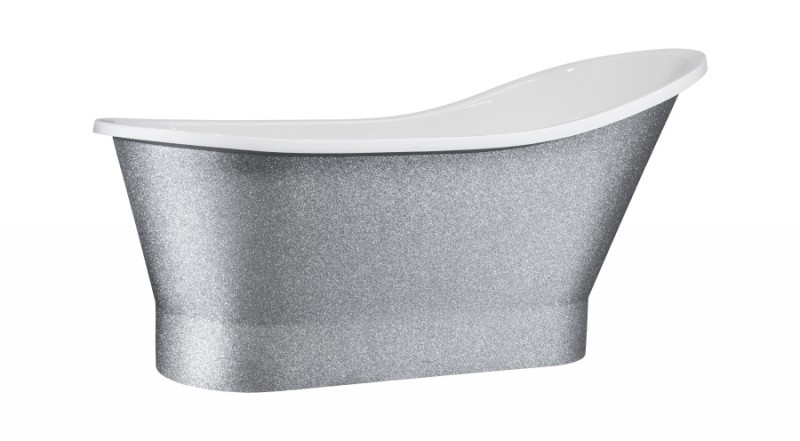 BESCO Glam Gloria wanna wolnostojąca 160x68 cm Mineral DuraBe IllumeCoat Silver srebrny