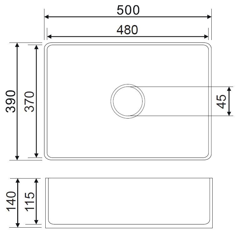 Omnires Corona umywalka nablatowa 50x38,5 CORONA500BP