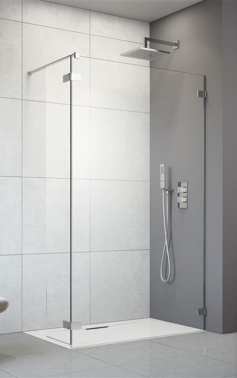 Radaway Arta kabina typu Walk-in z ruchomym skrzydłem 120 cm prawa chrom przeźroczyste Easy Clean 386212-03-01 + 386010-03-01R