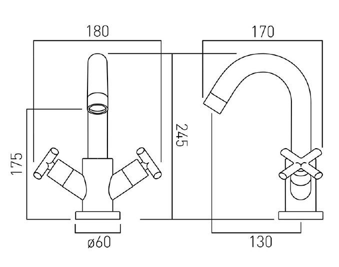 Vado Elements Water bateria umywalkowa bez korka złoto szczotkowane IND-ELW100/SB-BRG