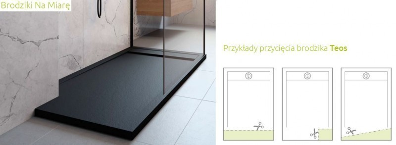 Radaway Teos F Stone brodzik prostokątny płaski 110x80 cm konglomerat efekt kamienia antracyt HTF11080-64