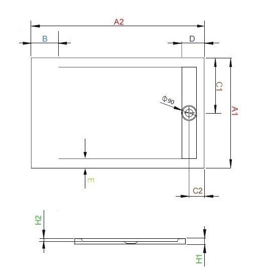 Radaway Teos F Stone brodzik prostokątny płaski 130x90 cm konglomerat efekt kamienia biały HTF13090-04