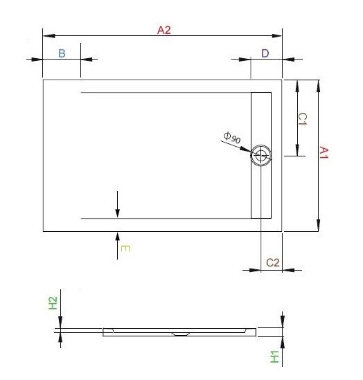 Radaway Teos F Stone brodzik prostokątny płaski 100x70 cm konglomerat efekt kamienia biały HTF10070-04