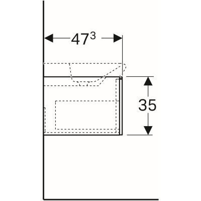 Geberit Xeno 2 szafka pod umywalkę z tworzywa mineralnego z dwoma szufladami LED 140 cm ciemny szary struktura 500.348.43.1