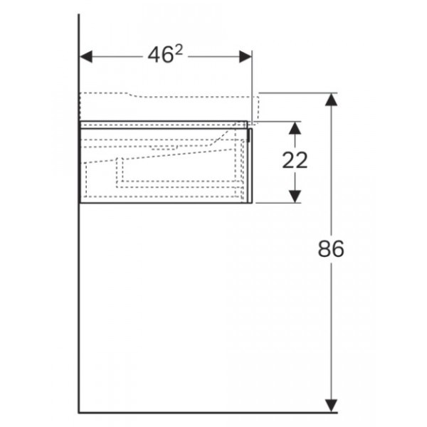 Geberit Xeno 2 szafka pod umywalkę z dwoma szufladami LED 120 cm ciemny czary struktura 500.517.43.1