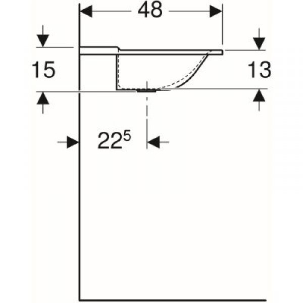 Geberit Xeno 2 umywalka meblowa z dwoma otworami na baterię bez przelewu 160x48 cm Varicor biel alpejska 500.279.00.1