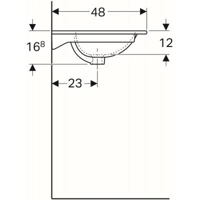 Geberit Acanto umywalka meblowa bez otworu na baterię z przelewem 90x48 cm ceramika biały 500.643.01.2