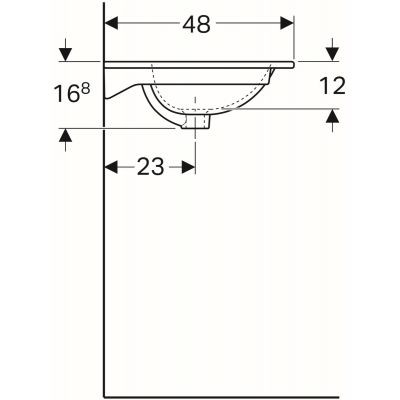 Geberit Acanto umywalka meblowa z otworem na baterię z przelewem 75x48 cm ceramika biały 500.641.01.2