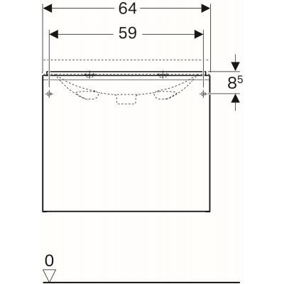 Geberit Acanto szafka pod umywalkę 65 cm szary piaskowy 500.610.JL.2