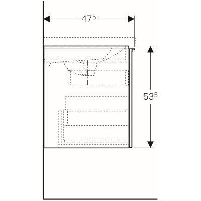 Geberit Acanto szafka pod umywalkę 75 cm szary grafit 500.611.JK.2