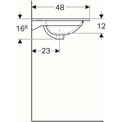 Geberit Acanto umywalka meblowa z otworem na baterię z przelewem 60x48 cm ceramika biały 500.640.01.2