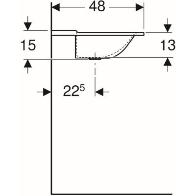 Geberit Xeno 2 umywalka meblowa bez otworu na baterię bez przelewu 160x48 cm Varicor biel alpejska 500.278.00.1