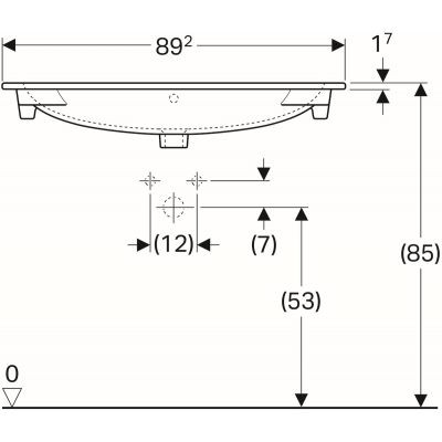 Geberit Acanto umywalka meblowa z otworem na baterię z przelewem 90x48 cm ceramika biały 500.642.01.2