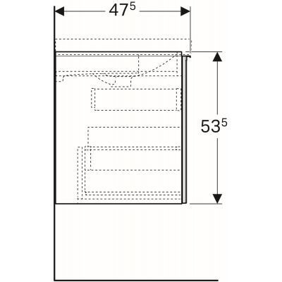 Geberit Acanto szafka pod umywalkę 65 cm szary piaskowy 500.610.JL.2