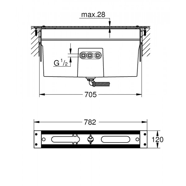 Grohe element montażowo-odwodnieniowy do baterii wannowych 29037001