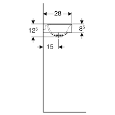 Geberit Xeno 2 umywalka kompaktowa meblowa z otworem na baterię bez przelewu prawa 40x28 cm ceramika biały 500.529.01.1