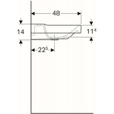 Geberit Xeno 2 umywalka meblowa z otworem na baterię bez przelewu 60x48 cm ceramika biały 500.530.01.1