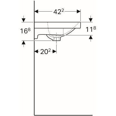 Geberit Acanto umywalka meblowa z otworem na baterię z przelewem z powierzchnią odkładczą 90x42,2 cm ceramika biały 500.633.01.2