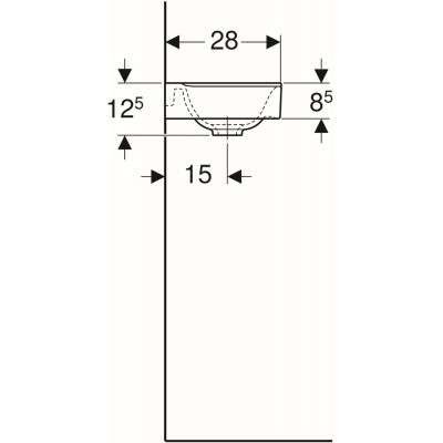 Geberit Xeno 2 umywalka kompaktowa meblowa z otworem na baterię bez przelewu lewa 40x28 cm ceramika biały 500.528.01.1