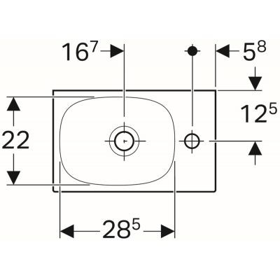 Geberit Acanto umywalka meblowa z otworem na baterię bez przelewu 40x25 cm ceramika biały 500.635.01.2