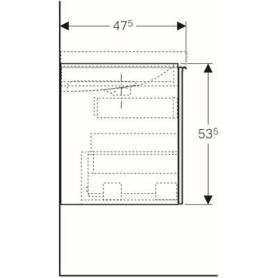 Geberit Acanto szafka pod umywalkę 90 cm szary piaskowy 500.612.JL.2