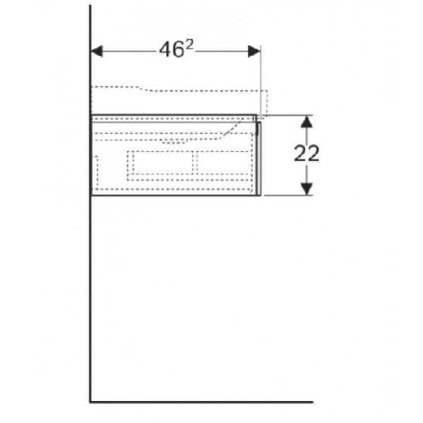 Geberit Xeno 2 szafka pod umywalkę z jedną szufladą LED 60 cm ciemny szary struktura 500.505.43.1