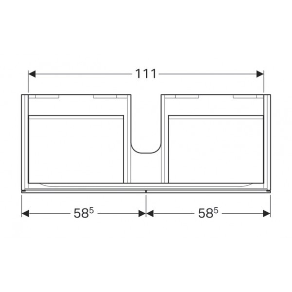 Geberit Xeno 2 szafka pod umywalkę z dwoma szufladami LED 120 cm ciemny czary struktura 500.517.43.1