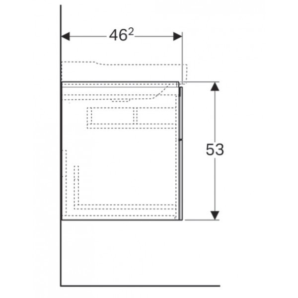 Geberit Xeno 2 szafka pod umywalkę z dwoma szufladami LED 60 cm biały połysk 500.506.041.1