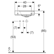 Geberit Xeno 2 umywalka kompaktowa meblowa z otworem na baterię bez przelewu prawa 40x28 cm ceramika biały 500.529.01.1