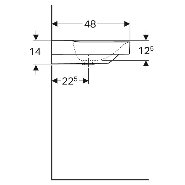 Geberit Xeno 2 umywalka meblowa z jednym otworem na baterię bez przelewu 120x48 cm ceramika biały 500.551.01.1