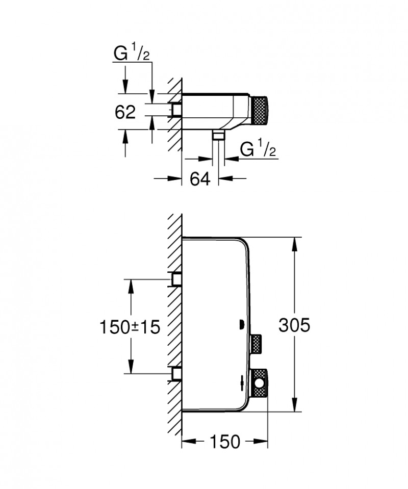 Grohe Grohtherm Smartcontrol bateria termostatyczna z półka chrom 34719000