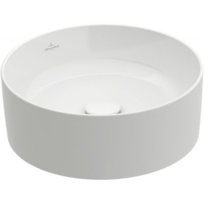 Villeroy&Boch Collaro umywalka nablatowa / stawiana na blat okrągła 40 cm biała Stone White 4A1840RW