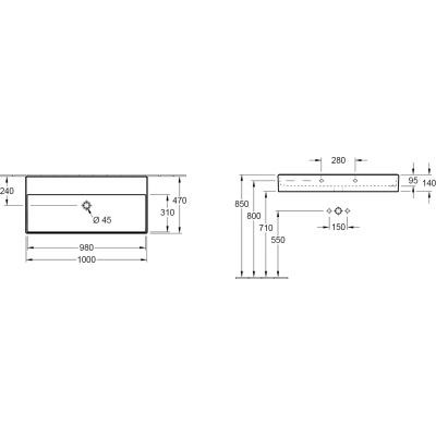 Villeroy&Boch Memento 2.0 umywalka 100cm 100x47 weiss alpin ceramicPlus biały 4A22A3R1