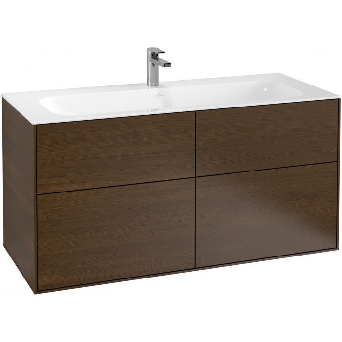 Villeroy&Boch Finion szafka pod umywalkę 120cm z oświetleniem ściennym Walnut Veneer brązowy G05000GN