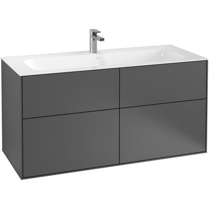 Villeroy&Boch Finion szafka pod umywalkę 120cm z oświetleniem ściennym Anthracite Matt Lacquer szary G05000GK