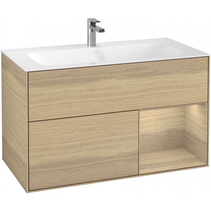 Villeroy&Boch Finion szafka pod umywalkę 100cm z otwartą półką oak veneer F040PCPC