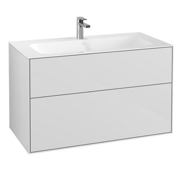 Villeroy&Boch Finion szafka pod umywalkę 100cm z oświetleniem ściennym Glossy White Lacquer biały G02000GF