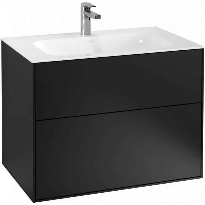 Villeroy&Boch Finion szafka pod umywalkę 80 cm z oświetleniem ściennym Black Matt Lacquer czarny G01000PD