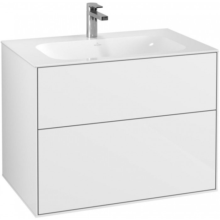 Villeroy&Boch Finion szafka pod umywalkę 80 cm z oświetleniem ściennym Glossy White Lacquer biały G01000GF