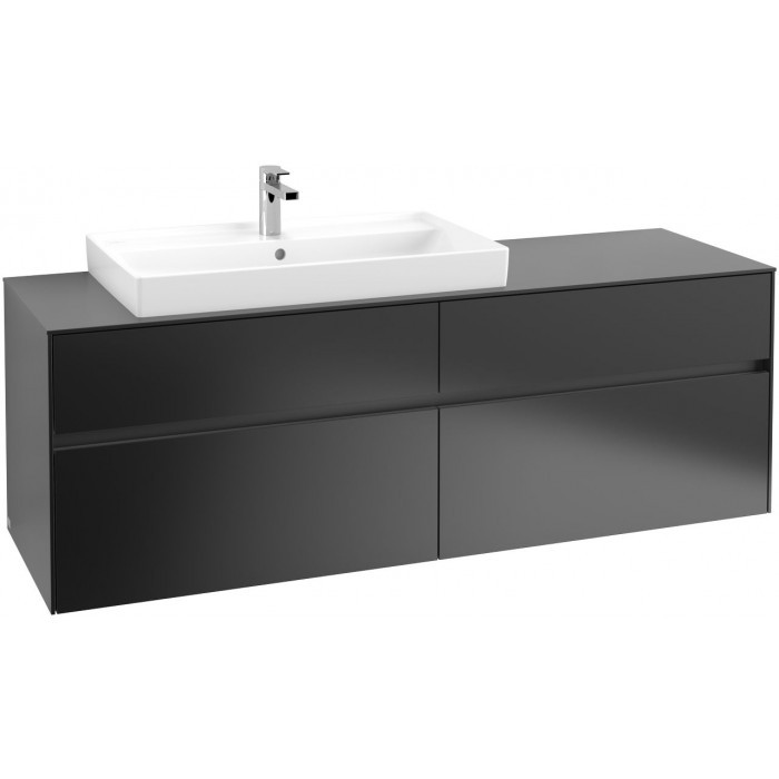 Villeroy&Boch Collaro szafka pod umywalkę wisząca do umywalki 80 cm z lewej strony 160x54x50 cm Black Matt Lacquer C02600PD