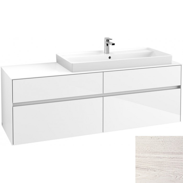 Villeroy&Boch Collaro szafka pod umywalkę wisząca umywalka z prawej strony 160x54x50 cm White Wood C03000E8