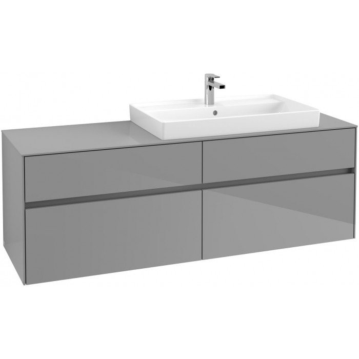 Villeroy&Boch Collaro szafka pod umywalkę wisząca do umywalki 80 cm z prawej strony 160x54x50 cm Glossy Grey C02700FP