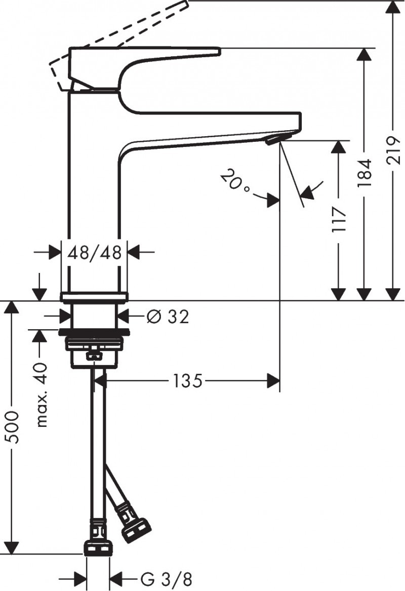 Hansgrohe FinishPlus Metropol 110 bateria umywalkowa z klik-klakiem czarny chrom szczotkowany 32507340